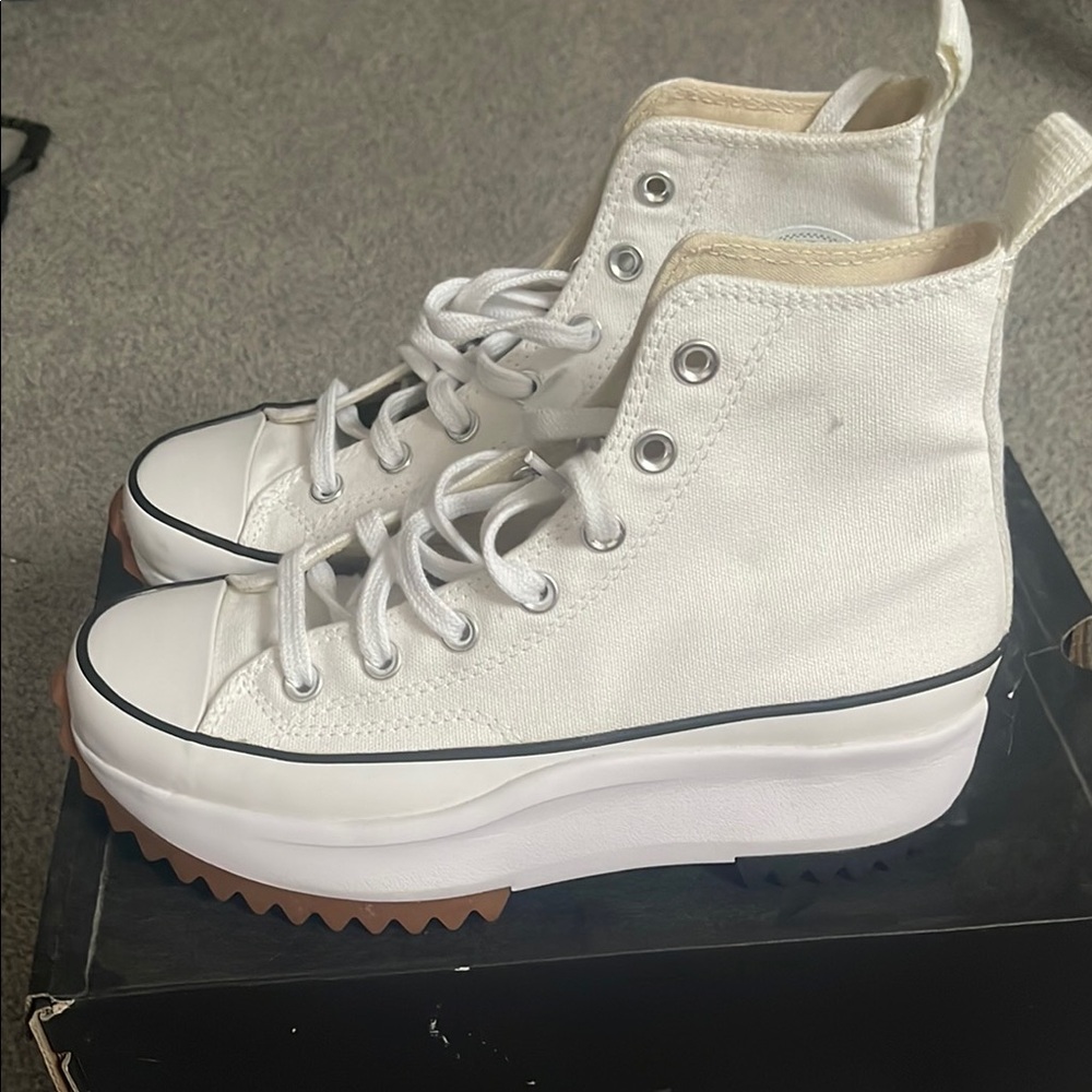 Converse White Platform High-Top Sneakers